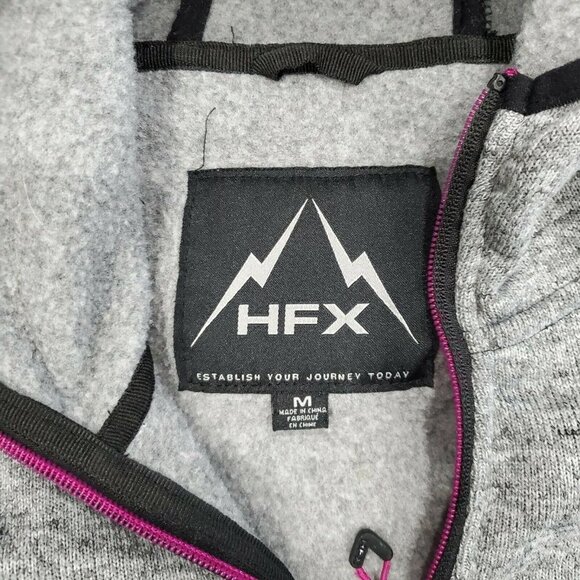 HFX High Performance Full Zip Hoodie in Heather Gray-Women Size M Heavy Duty - Picture 9 of 9